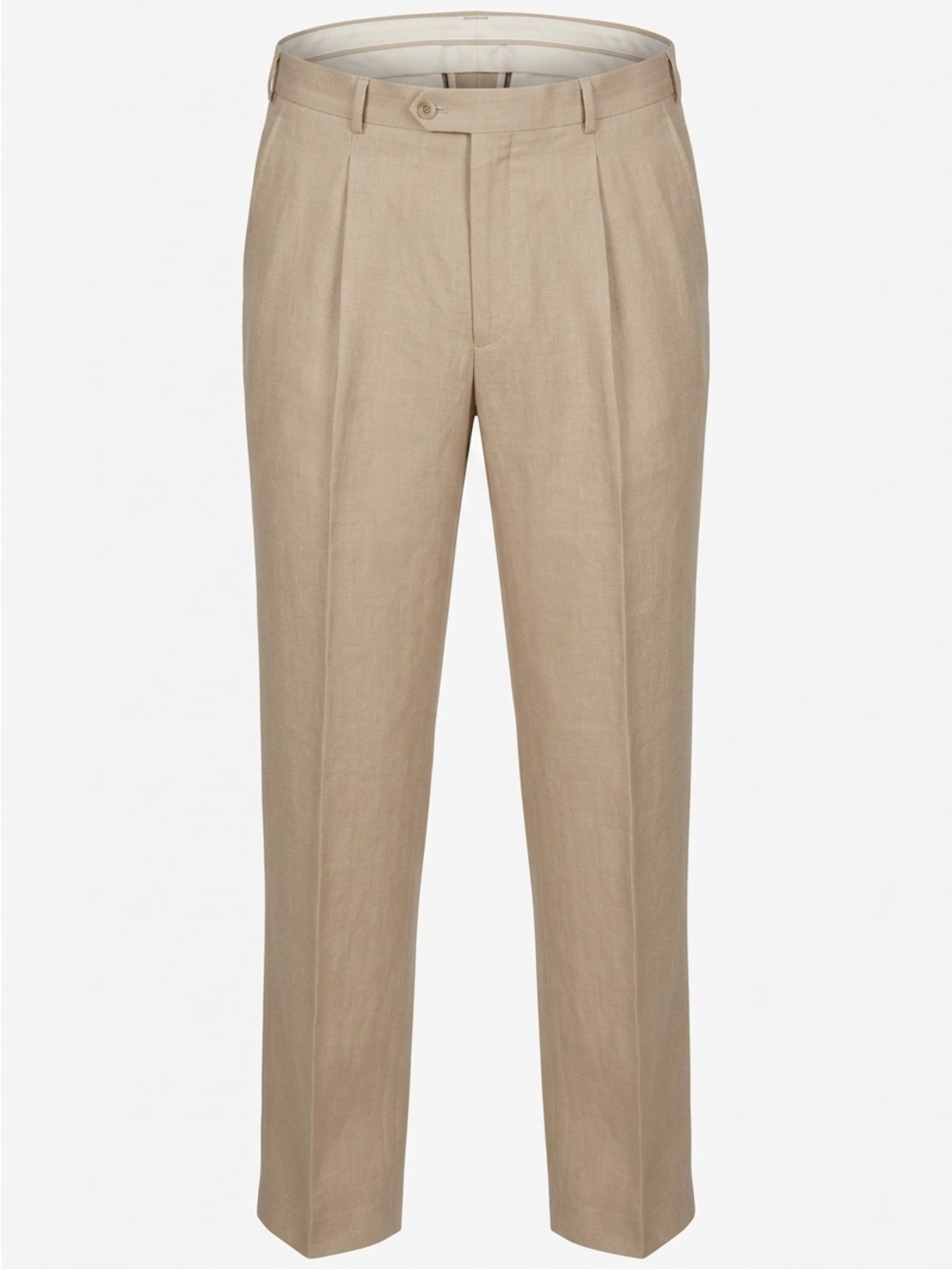Stafford Men's Khaki Pleated Chinos - Light Tan